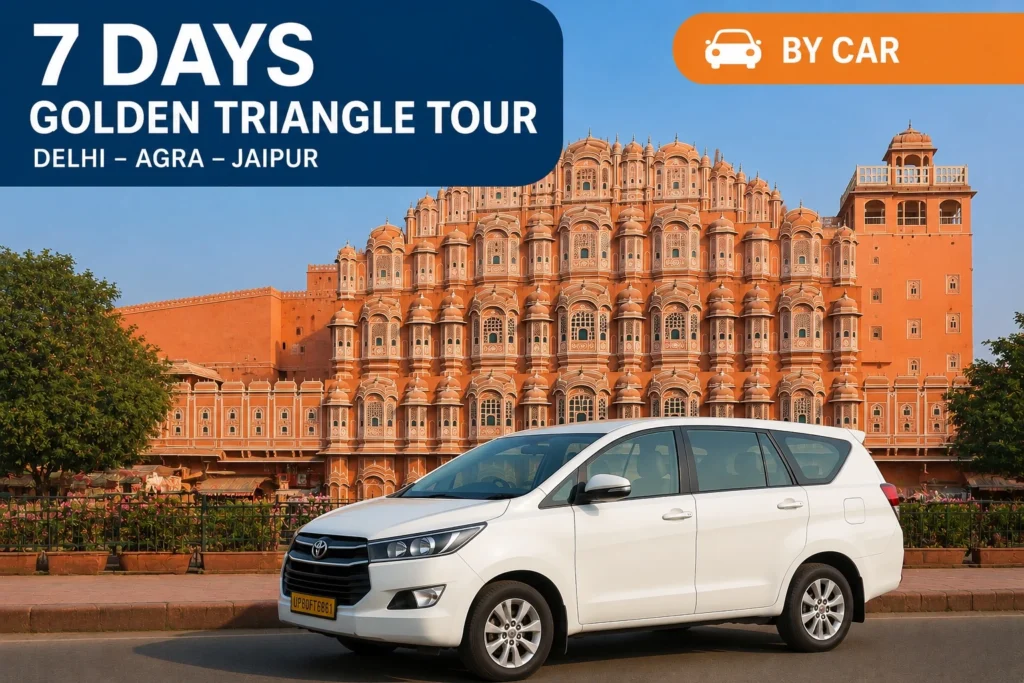 7 Days Golden Triangle Tour in India featuring the Taj Mahal, Amber Fort and India Gate